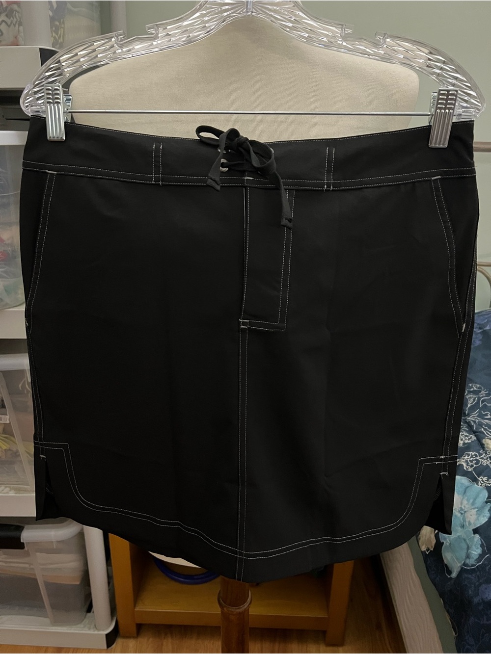 RipSkirt Black Women’s Size Medium Casual Beach Cool Drawstring Mini Skirt
